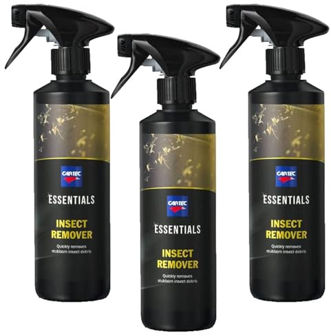 CARTEC Detergente Rimuovi Insetti Carrozzeria ed Esterni Auto e Moto LINEA Essentials INSECT REMOVER 500ML - KIT PROMOZIONE 3 PEZZI