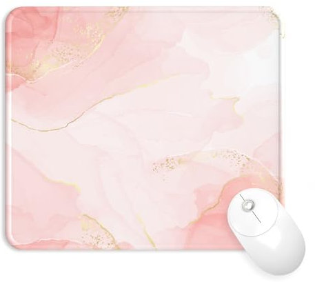 Giecy Tappetino Mouse Poggiapolsi,Gaming Mouse Pad Ergonomico in Gel,Supporto per Polso per Computer per il Gioco, Mousepad con Base in PU Antiscivolo (13-Oro Blush)