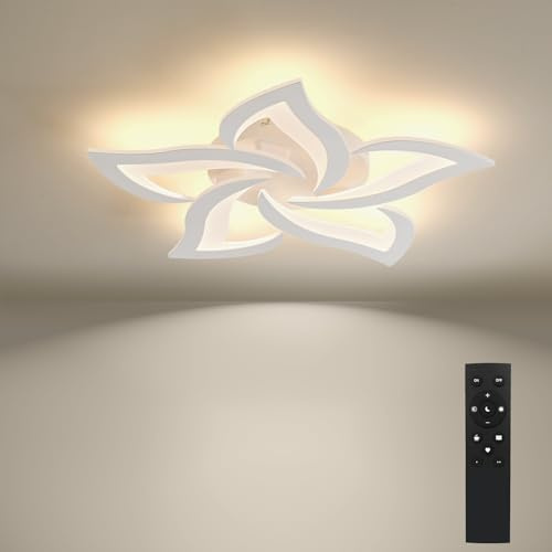 BAYHT Deckenlampe LED Deckenleuchte Dimmbar mit Fernbedienung 24W Wohnzimmerlampe Modern Design Schlafzimmerlampe Küchenlampe für Schlafzimmer Esszimmer Wohnzimmer Arbeitszimmer 63cm