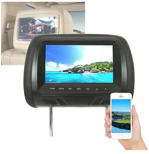 Lecteur DVD universel de navigation de voiture, moniteur d'appui-tête de voiture de 17,8 cm avec téléphone + connexion Bluetooth, écran HD, rabat d'écran, distance réglable.