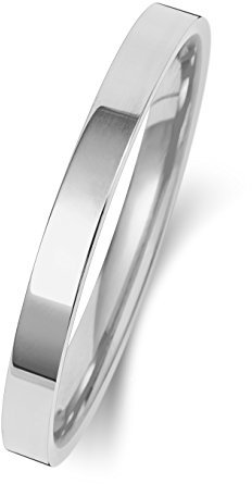 EDS Jewels Platin 950 2mm Flach Court Form Herren/Damen - Trauring/Ehering/Hochzeitsring TRS15147PT950RSJ