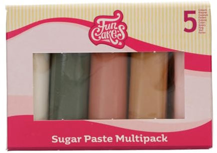 FunCakes Pasta De Azúcar Multipack Shimmering Garden, Fondant, Fácil de usar, Sabor Vainilla, Óptimo para la Decoración de Tartas, 5x100 g