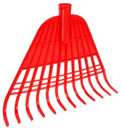 BEBEMOKO Rastrillo De Jardín De Plástico para Escombros Herramienta De Limpieza para Jardinería Dientes Rojo Césped y Arbustos
