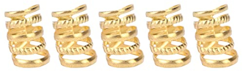 Silver Hårmanschetter, 5 St Spring Beard Rings Hårspole Dreadlocks, Vintage Metal Spring Hårpärlor för Bröllop och Cosplay (Metall)