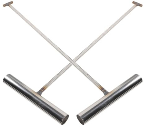 ULTECHNOVO 2 Pz Gancio Solleva Tombini in Acciaio Inossidabile, Alza Chiusini Professionale Lunghezza 42.5cm, Robusto Gancio Per Tombini con Maniglia a T da 15cm, Strumento di Sollevamento, Argento
