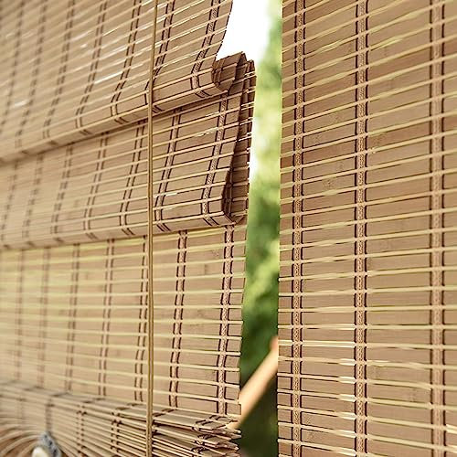 Bambusrollos, Sonnenschutz, natürliche Verdunkelung, Lichtfilterung, Rollos für den Innen- und Außenbereich, Holzrollos für Fenster, 120 x 180 cm
