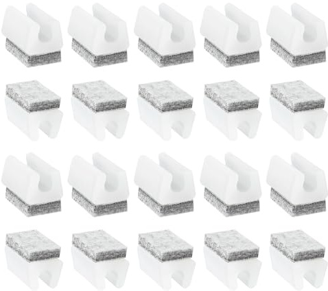 QUARKZMAN 20 Pcs Cuscinetti Per Gambe Di Sedia Con Feltro Piedini Bianco | Protettivi Mobili, Proteggi Pavimento A Forma Di U Per Tubi Sedia, Adatti A Gambe Sedia In Metallo Da 8mm