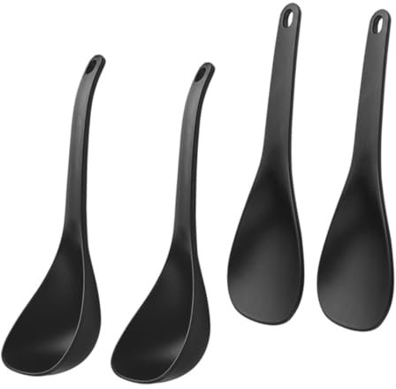 YOSADIER 2juegos Cuchara Sopera Pala De Arroz Antiadherente Cucharas Para Cocinar Utensilio De Cocina Para Servir Arroz Para Sopa y Ramen Casa