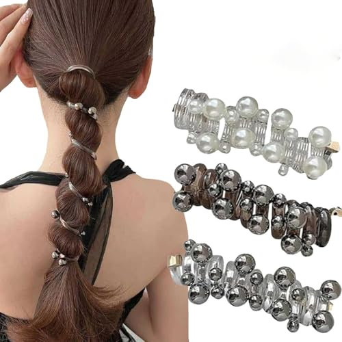 Keine Beschädigung, weiche, elastische Spiral-Haargummis, gedrehter Haardraht, Pony-Haardraht, Haarbänder mit Telefonkabel for Frauen und Mädchen, for den Alltag und besondere Anlässe (3 Stück)