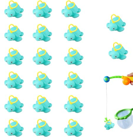 20 Stück Enten Angeln | Angelspiel Badewanne Angelspiel Enten | Entenangeln Spiel Wasser Groß | Badespielzeug Entens Angeln | Entenangelspiele Für Kinder, Zur Sensorischen Entwicklung
