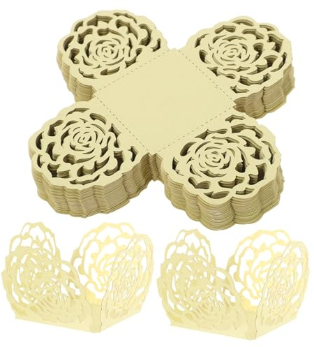 Holibanna 50 pezzi Pirottini Carta per Cioccolatini e Cupcakes Decorazioni Elegantemente Svuotate per Matrimoni Feste e Dolci Facili da Usare per Tavole Dolci Raffinate