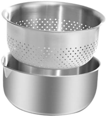 Set di cestello scolapiatti e lavabo, in acciaio inox, compatto, colino per frutta e verdura, con cestello rimovibile per uso in cucina, taglia S (17 cm), piccolo