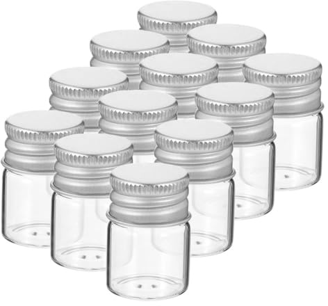 Sosoport 24pièces Lot de Petits Pots Verre Transparents avec Couvercles à Vis pour Conserver Épices Confiture et Échantillons