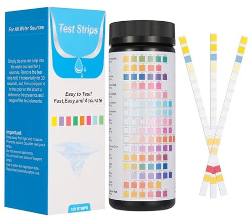 Wasserqualitäts-Testkit – 16-in-1 Trinkwasser-PH-Streifen, Bleihärte-Chlor-Eisen-Kupfer-Test, genaue Heimlabor-Farbkartenerkennung, einfache tragbare Verwendung | Wassertest-Set für Aquarium-Pool-Wass