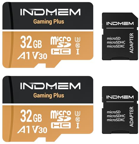 2 Pack Micro SD Card 32GB High-Speed Performance (90MB/s Read, 25MB/s Write), Compatible with DSLR, Drone, Action Camera & Portable Devices（2 microSD Cards +2 Adapters）