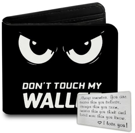 Pleyihe Kids Wallet for Boys Funny Leather Bifold Wallet with Coin Pocket ID Window for Boy Girls Teen (Black)
