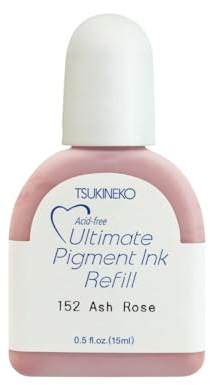 Tsukineko VersaColor Ultimate Pigment Timbri i Colore Ash Rose (Rosa) da 15 ml-Accessori per Ricarica di Inchiostro dei Tamponi Delicata, 15ml