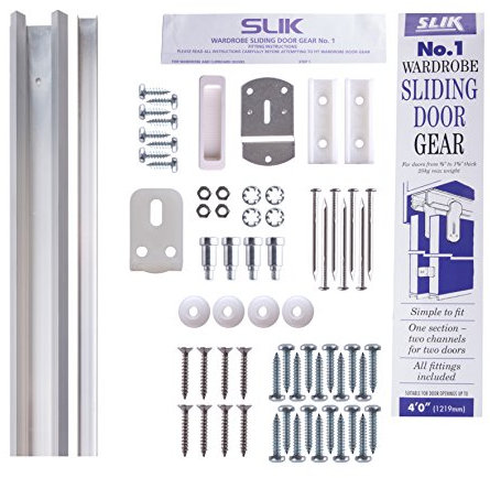 STORMGUARD SLIK 08SL001121 Wardrobe NO.1 Sliding Door Gear Track 1219mm, Silver