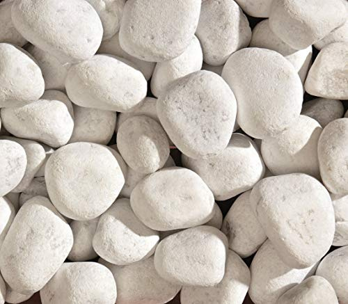 Marmorkies Carrara Kies Marmor rein weiß schneeweisser Zierkies Gartenkies Teichkies Deko Wegkies Wegsteine Gartenweg 25 kg Sack, Körnung 40-60 mm
