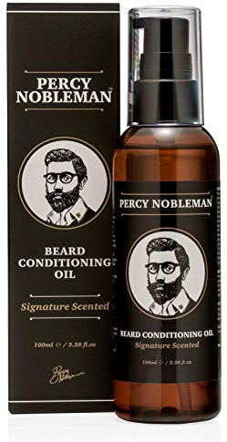 Percy Nobleman Beard Oil – 99% Naturally Derived Conditioning Oil with Signature Scent – Softens, Nourishes & Reduces Beard Itch – Vegan, Non-Greasy & Fast-Absorbing – Made in England (100ml)