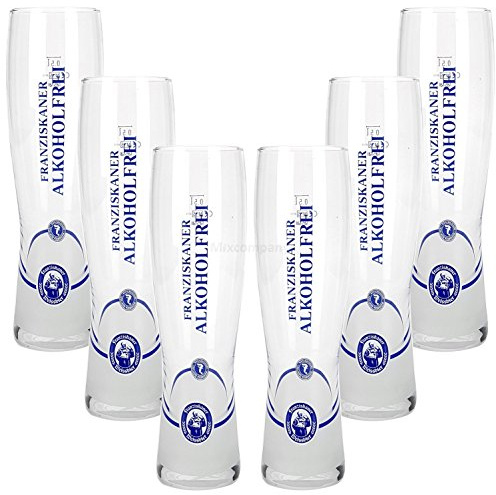 Franziskaner Alkoholfrei Glas Bierglas Biergläser Set - 6x Gläser 0,5l geeicht