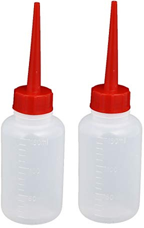 Aexit per bottiglie di plastica da 150 ml con beccuccio dritto in plastica trasparente con tappo rosso 2 pezzi ID: 929451