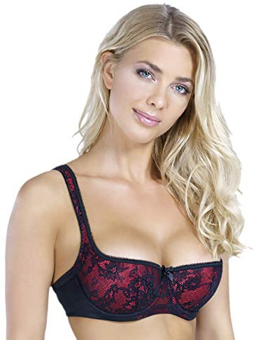 ROSME Lingerie Balconette-BH med vadderade axelband, kollektion Eliza, Svart, storlek 85D