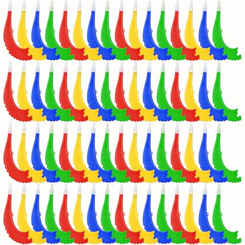 Sumind 8 Pcs Plastic Shofar Kids Rosh Hashanah Decorations Toy Colorful Rosh Hashanah Horns Craft Decorative Shofar Instruments for Joyful Parties New Year Party Favors
