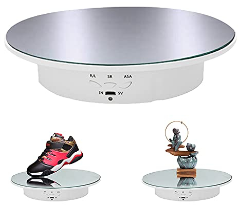 Rotating Display Stand, Electric Rotating Turntable 90-180-360 Degree Rotating Platform for Display Jewelry, Watch, Digital Product
