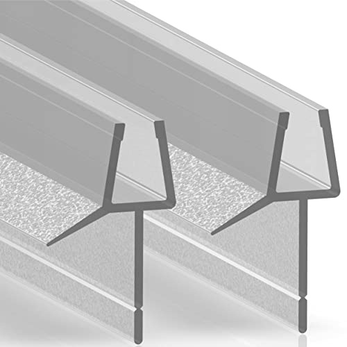 2x100cm Duschdichtung, Einstellbare Dichtung | Wasserabweiser | 2x100cm Dichtungsstreifen | Duschtürdichtung | Ersatzdichtung für 7-8 mm Glastür Duschtüren Duschwand Badewanne Duschabtrennung