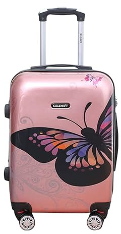CELIMS - Roségold-Koffer aus Polycarbonat mit 4 Rädern | 20kg