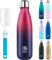 BOGI Insulated Water Bottle 500ml Stainless Steel Leak Proof Keep Water Hot Cold Sports Water Bottle for Girls Boys with Cleaning Brush (Red)
