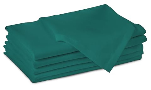 Encasa XO Stoffservietten Baumwolle, 180 GSM 43x43 cm | Smaragd, Saugstark & Strapazierfähig | Waschbar & Wiederverwendbar | Tischdeko, Hochzeit & Alltag | 6er Set