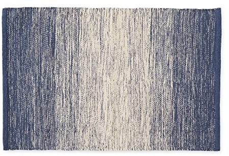 DII Woven Cotton Throw Rug, Area Rugs for Kitchen, Bedroom, Bathroom or Entry Way, Small Rug, 2x3, Ombre French Blue