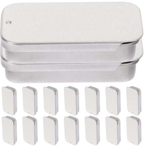 minkissy 16 Pcs Small Tinplate Boxes Push Lid Tinplate Boxes 1.97 X 0.98 X 0.39 in Mini Metal Boxes for Solid Perfume Balm Candy Coins Pills and Daily Storage