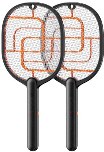 GAIATOP Electric Fly Swatter, 3800V Battery Powered Handheld Fly Zapper, 3-Layer Protection Grid Bug Zapper Racket for Home Bedroom Kitchen Office Backyard Patio Indoor Outdoor