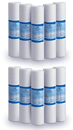 Filtro de sedimentos de 10 pulgadas de 5 micras, ultrafiltración de cirujano, elimina arena, barro, partículas de óxido e impurezas suspendidas de hasta 5 micras de polipropileno, 10 unidades