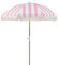 Sonnenschirm mit Volant Regenschutz Holzmast rosa rund ⌀ 150 cm Boho Mondello
