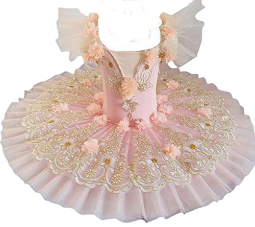 OTMYIGO Professionelles Ballett-Tutu für Mädchen, weißes Schwanensee-Wettbewerbskleid und Damen-Party-Tanzkostüme, Ballett-Tutu-Rock, Skaten, Tanzkleidung, Ballerina-Outfit,F,XXL