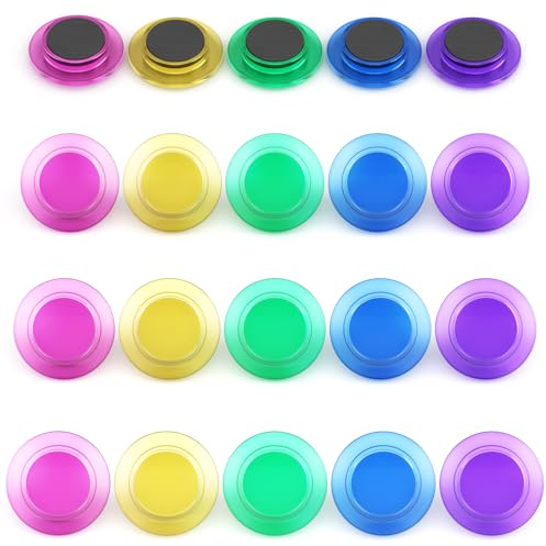 FINDMAG Magnete Stark, Bunte Magnet für Magnettafel, Magnete Kühlschrank, Whiteboard Magnet Bunt, Kühlschrankmagnete für Klassenzimmer, Büro, Foto, Papier (20 Stück gemischt mit 5 Farben)
