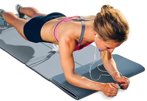 Gogokiwi Faltbare Yogamatte (1/4 Zoll & 1/2 Zoll dick) Reisefreundliche Übungsmatte, umweltfreundlich, rutschfest, Ausrichtungsmarkierungen, doppelseitig, perfekt für Outdoor, Home Gym und Yoga,