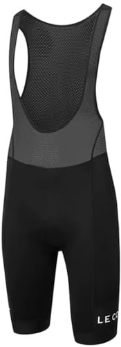 LE COL Cuissard de sport à bretelles II | Cuissard de cyclisme rembourré en chamois avec inserts en gel | Bleu marine/safran | S - XL, noir/noir, Taille M
