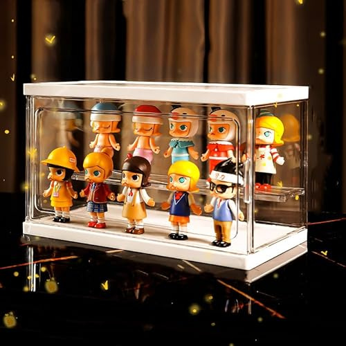 Toolzia Acrylic Display Box, Clear Display Storage Box Dustproof Protection Showcase Storage & Organizing for Collectibles, Action Figures, Miniature Figurines (M)