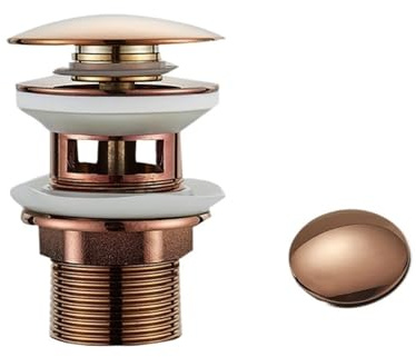 RJXCYOO Rose Gold Pop Up Sink Plug Drainer Siphon Waste Stopper Wash Basin Faucet Accessory Washbasin Pipe Black Gold Rose