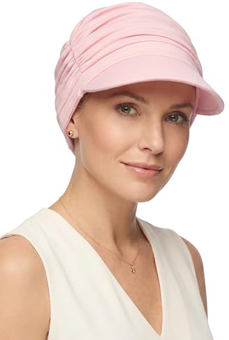 Deresina Headwear Bambus Schirmmütze, Chemo Kopfbedeckung Sommer für Damen, Volle Kopfbedeckung, 50+ Sonnenschutz (Puderrosa - Einheitsgröße)