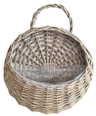 Folpus Cesto Appeso in Tessuto Cesto di Fiori, Rotondo, Decorativo, Cesto portaoggetti in Vimini per Piante da Interno ed Esterno Ornamento per Portico, m