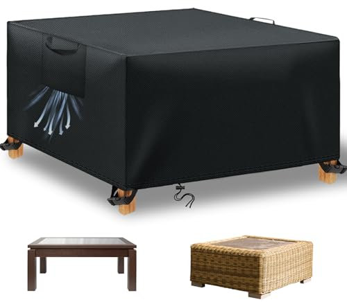 BHFRGAS Garden Furniture Covers Waterproof 420D Oxford Fabric Outdoor Patio Furniture Covers for Rattan Garden Table Chair Sofa，Black（250x250x90 CM）