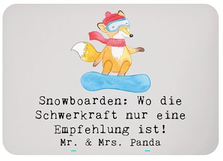 Mr. & Mrs. Panda Magnet Snowboarden Freiheit - Geschenk, Abfahrten, Schwimmen, Motive, Kühlschrank Dekoration, Wintersportarten, Sprünge, Sport, Deko, Abenteuerlust, Souvenir, Notiz, Pulverschnee