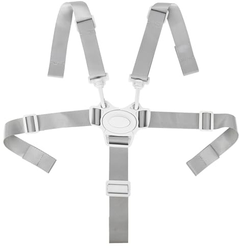 Homirty 5 Puntos Cinturón Seguridad, Arnés Para Silla Alta, Arnés de Seguridad de 5 Puntos Arnés Silla Bebé, Arnés de 5 puntos para Sillas de Paseo, Arnes para Trona Universa Correa Trona Jane, Blanco