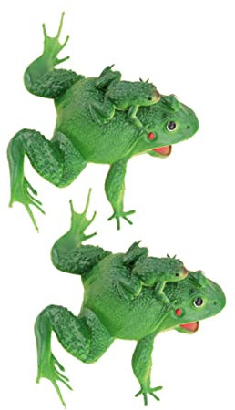 KOMBIUDA 2stücke Grün Simulierte Frösche Ornament Mini Frosch Spielzeug Junge Mädchen Dekoration Drücken Geräusch Hand-Augen-koordination